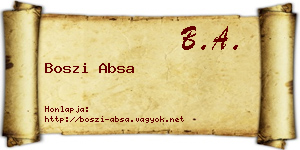 Boszi Absa névjegykártya